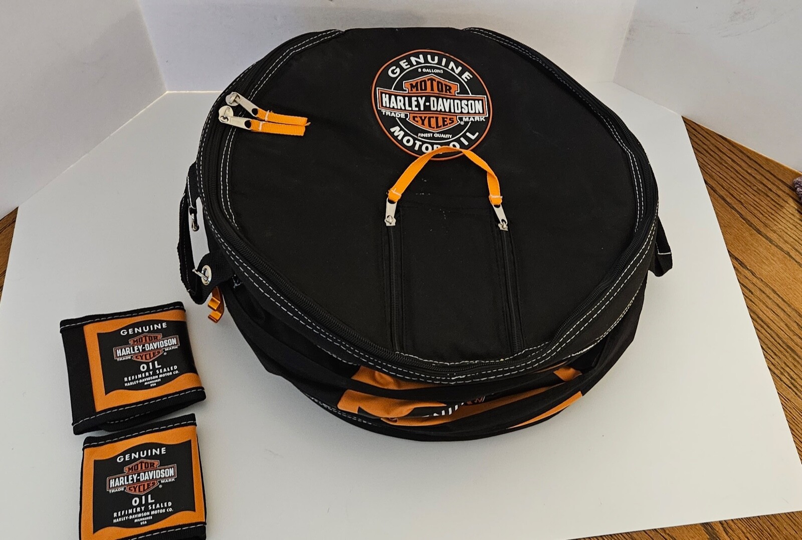 HARLEY DAVIDSON COLLAPSIBLE BEVERAGE COOLER Insulated Bag 5 Gallon W/ CAN WRAPS