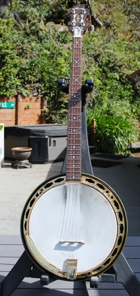 Vtg Alvarez Montana Model 4286 Fancy 5 string banjo Hard Case Rare Japan 1970's - Image 2 of 4
