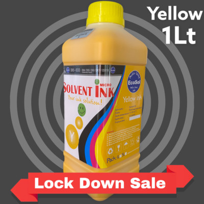1Lt Eco Solvent YELLOW Ink for Roland, Mutoh, Mimaki, Agfa SOLJET Wide Printers 
