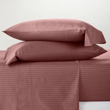 Full 6pc 400 Thread Count Damask Solid Sheet Set Mauve - Threshold Signature