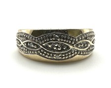 9ct Gold Diamond Ring 9K Yellow Gold Diamond Wedding Band Together Forever Bride
