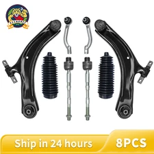 8pcs Front Lower Control Arm Inner Outer Tie rod End for 2008-2013 Nissan Rogue