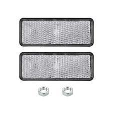 2 Pcs Rectangle Rear Reflectors Warning Reflector with M5 Screw White