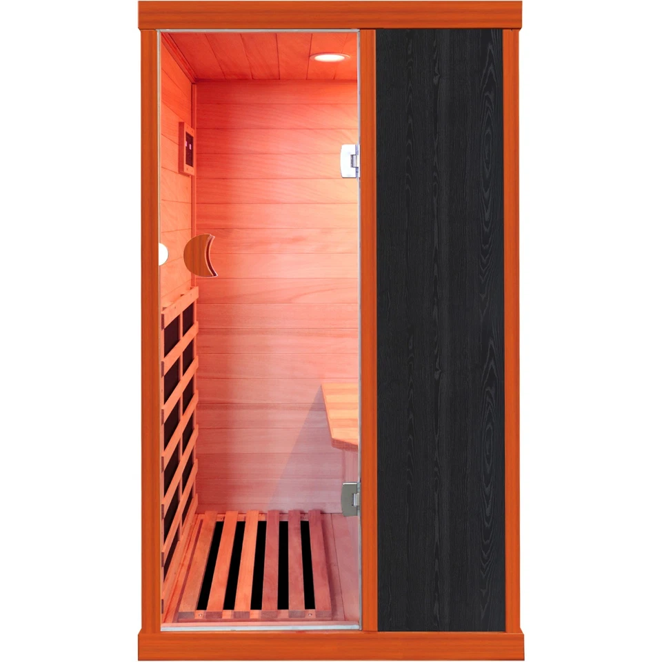 Indoor 1 Persons Sauna Room Far Infrared Hemlock Wood Saunas Detox Therapy 800W - Image 2 of 4