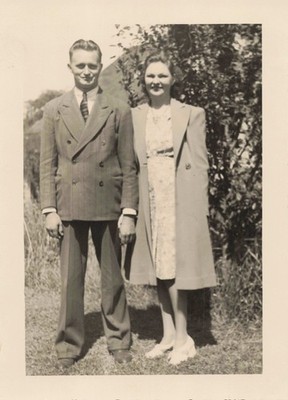 VTG Photo Handsome Man Beautiful Woman Suit Dress Fashion