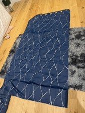 Deconovo Blackout Curtains Silver Wave Foil Printed Thermal Insulated Eyelet