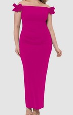 X by Xscape Women's Purple Off-the-Shoulder Lined Sheath Dress Plus Size 14W
