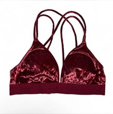 Victoria's Secret Pink Burgundy Velvet Size Medium Bralette