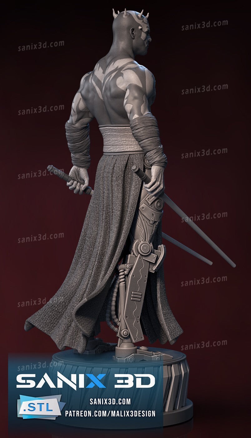 Figurine Darth Maul fan art 22cm pour décoration de bureau et gaming room
