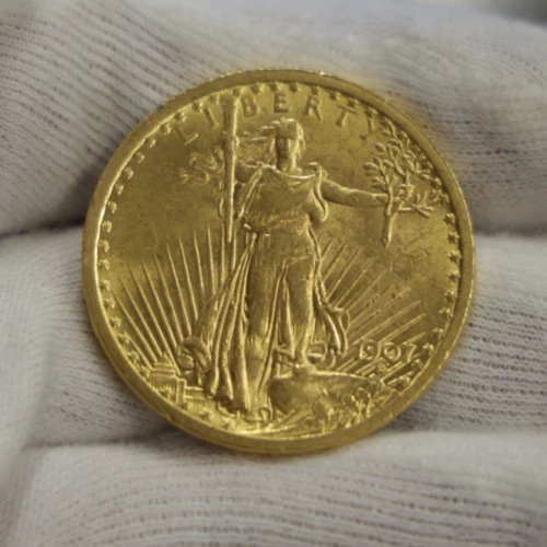 1907 US $20 Saint Gaudens Double Eagle 1st Year Nice Unc