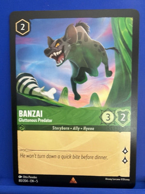 Disney Lorcana Banzai Gluttonous Predator 80/204 En 5 NM