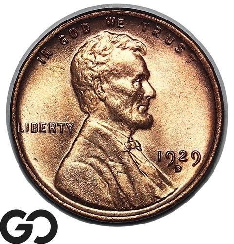 1929-D Lincoln Cent Penny, Brilliant Red, Premium Quality Superb Gem BU++ RD!