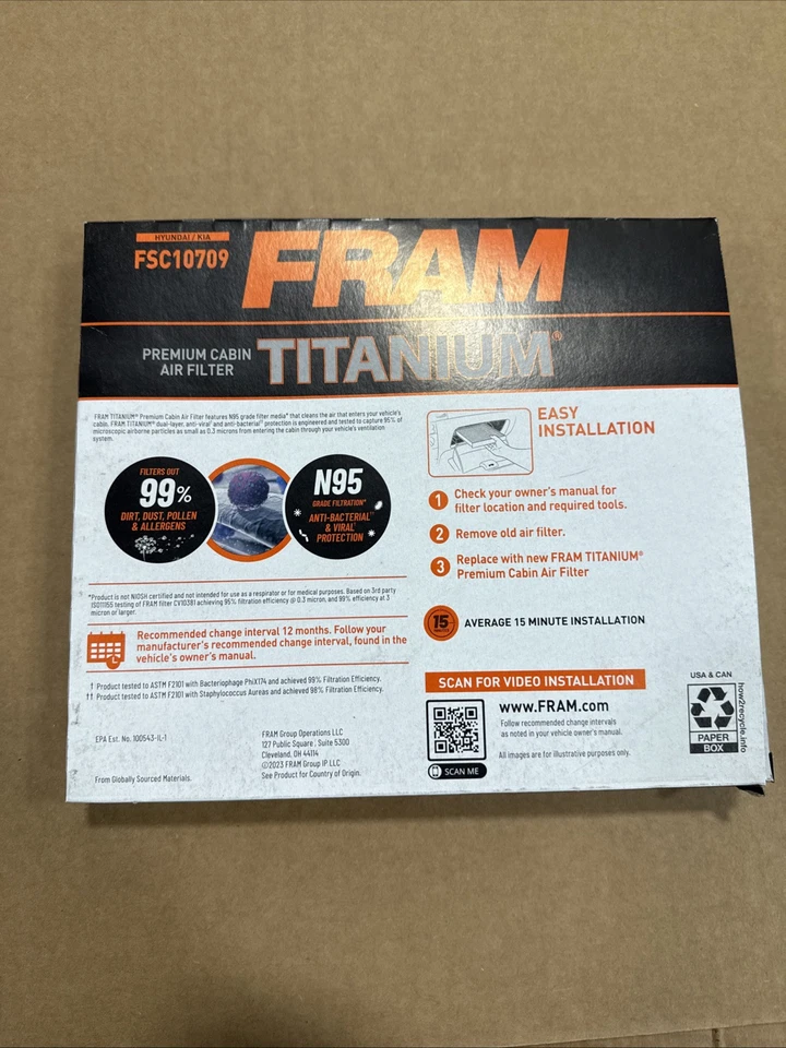 NUEVO MARCO TITANIO FSC10709 Filtro de Aire Cabina Hyundai, Accent, Kia Rio Foto 3 de 3