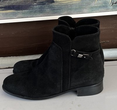 La CANADIENNE Black Salem Side Zip Short Boots Suede Booties Sz. 7