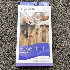SIGVARIS Unisex Essential Beige Open Toe Knee High 30-40 Mmhg Medical Socks New