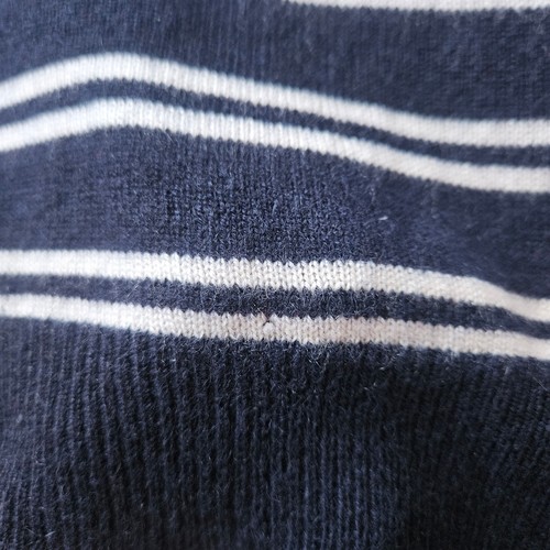 J.Crew Sweater Medium Coastal Grandma Cashmere Striped Navy White Luxe Soft 3/4 - Picture 6 of 13