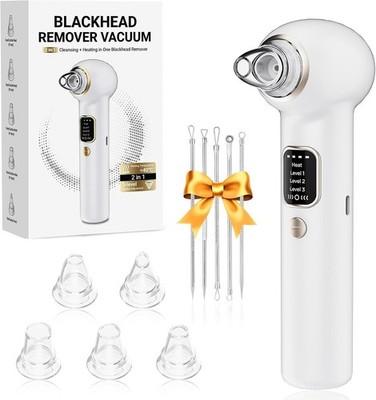 Pore Vacuum Blackhead Remover, Blackhead Extractor with 3 Adjustable Suction Lev