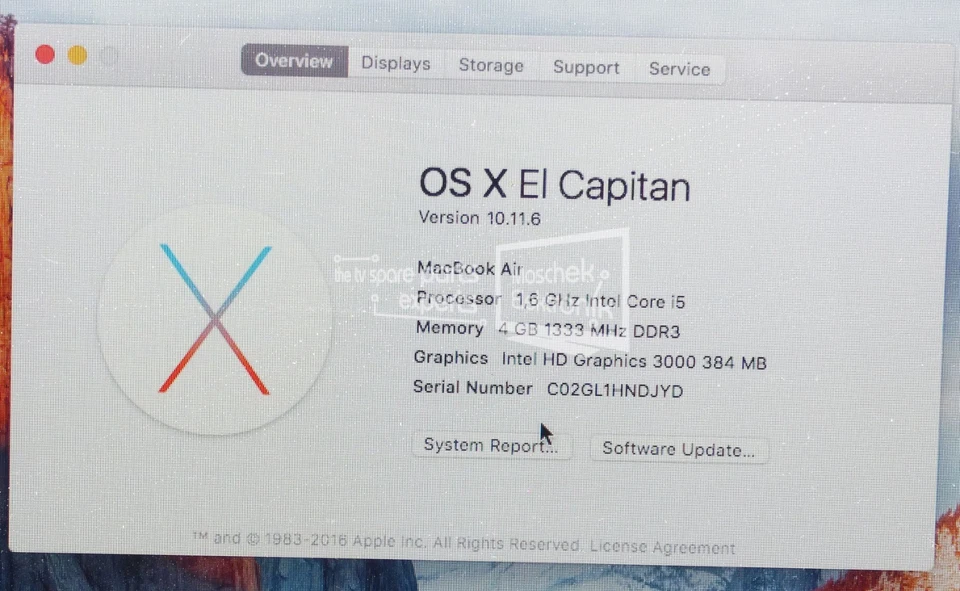 Apple MacBook Air A1370 11,6" I5 1,6GHz 4GB RAM 128GB SSD OS X El Capitan - Bild 3 von 4