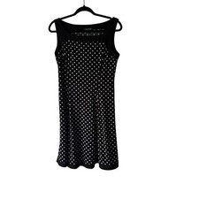 Lauren Ralph Lauren Old Money Black Polka Dot Sleeveless Dress Size 10 Preppy
