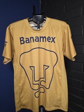 Pumas UNAM Jersey Mens Size XL Gold Navy Liga MX Soccer Banamex Telcel
