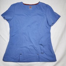Dickies Xtreme Stretch Women's V-Neck Scrub Top Medical Uniform Shirt Blue Size