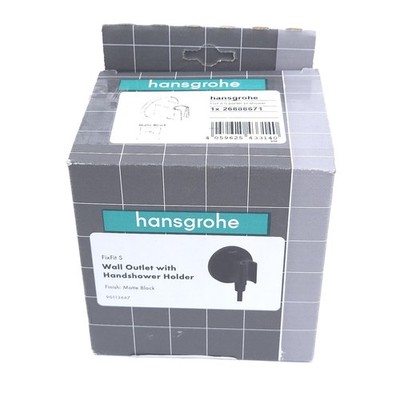Hansgrohe 26888671 FixFit S Wall Elbow w/ Hand Shower Holder, Matte Black
