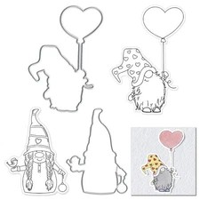 Valentines Metal Cutting Dies Clear Stamps for Card Making Supplies, Dwarf Clear