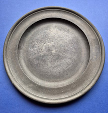 Ancien Plat en Etain 30,5cm - Poinçons Etain titre Legal V.R.M