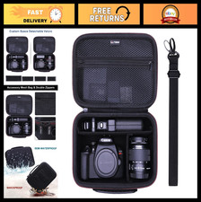 DSLR Camera Case for Canon EOS Rebel T7/R6/R5/RP - 4 Dividers, Tripod, Shoulder