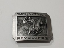 Vintage 1990 Smith Wesson Revolvers Bergamont F-300 Belt Buckle New Hostiles
