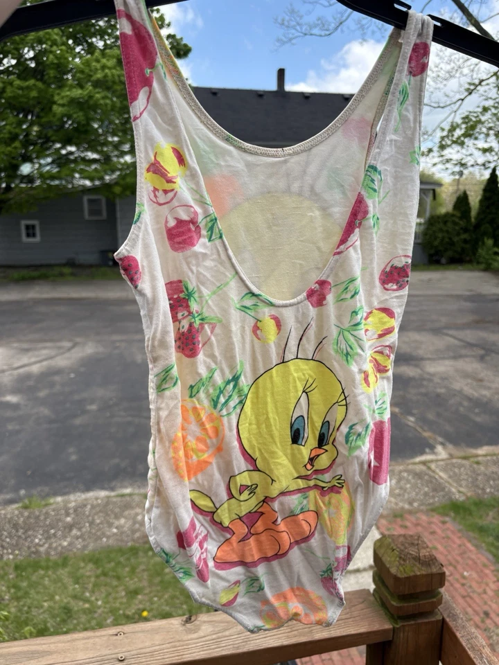 Traje de baño Looney Tunes Piolín Pájaro 1997 vintage de una pieza talla 10/12 para niñas nuevo con etiquetas Foto 2 de 3