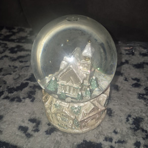 Illuminated Village Scene Snow Globe, Battery Powered AA, Glass, Multicolor