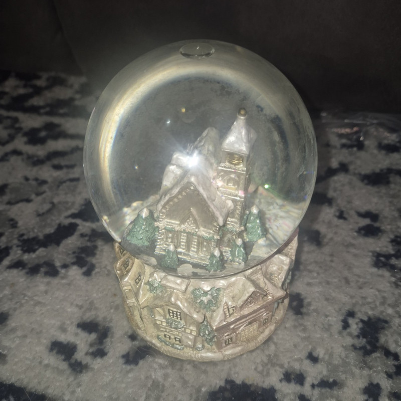 Illuminated Village Scene Snow Globe, Battery Powered AA, Glass, Multicolor