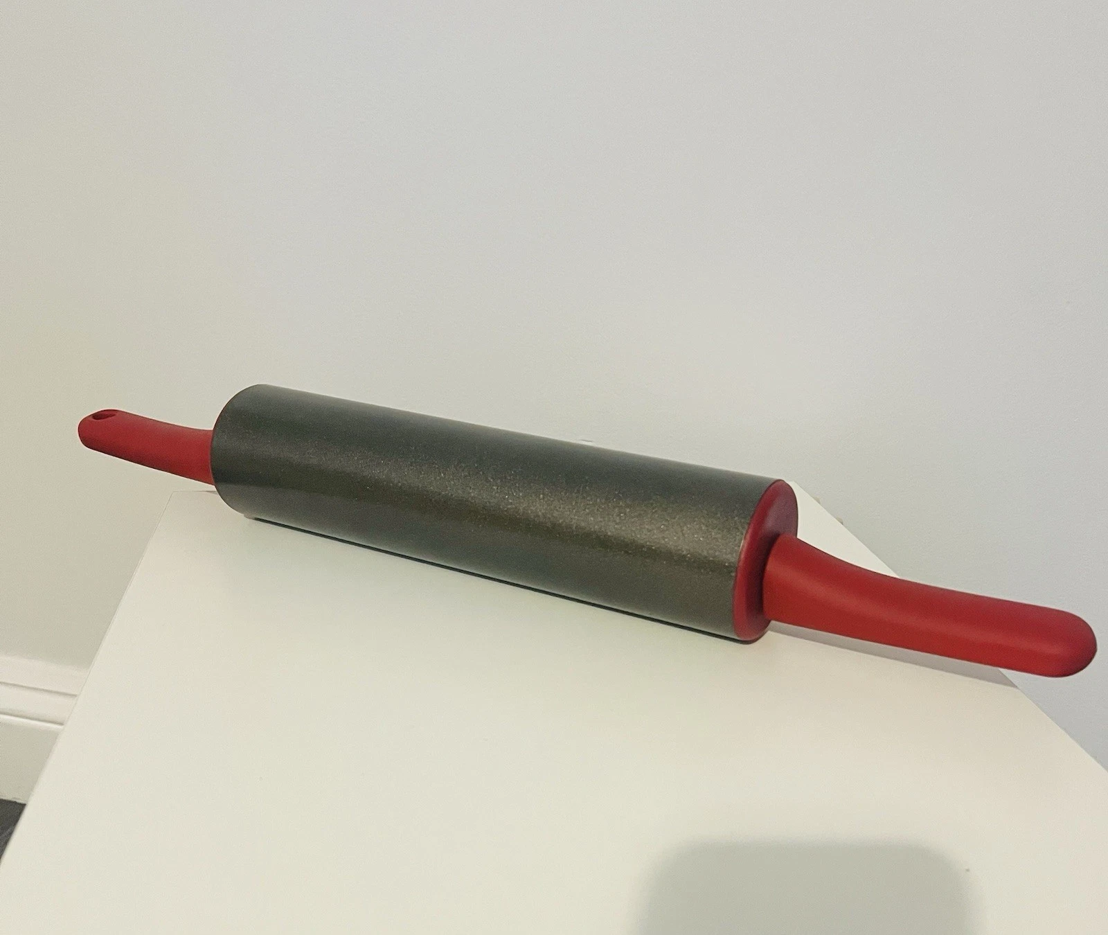 KitchenAid Rolling Pin Stainless Steel Non Stick. Great Condition. Red Handles