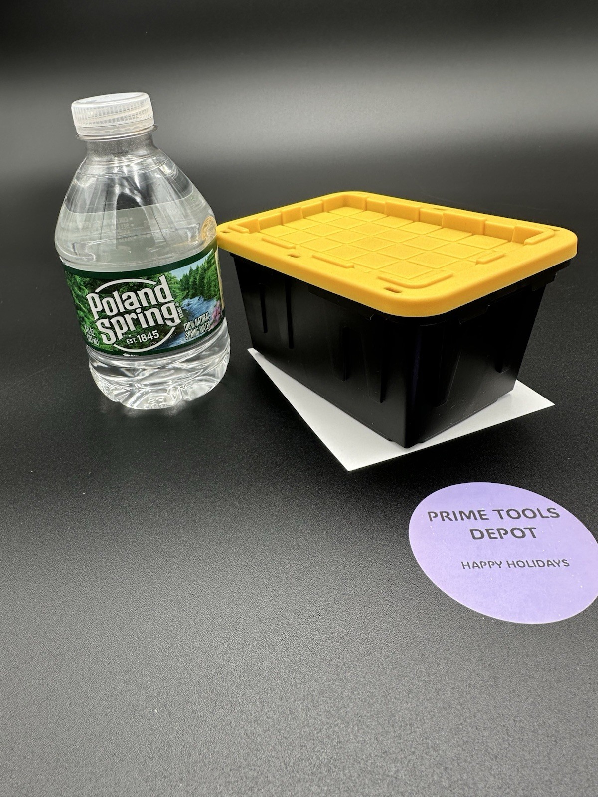 Teeny Commander MINI Black Stackable Tote 0.38QRT with Standard Snap Lid