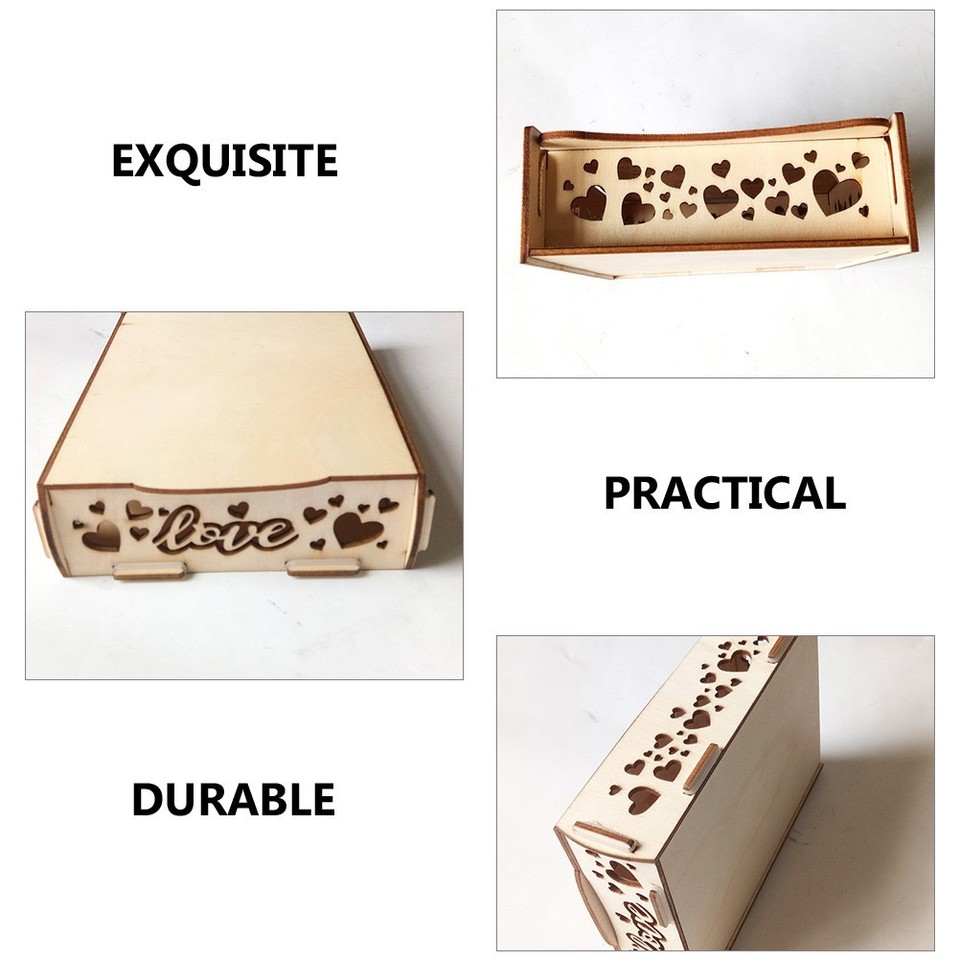 Guest Book Wedding Reception Box Wooden Organizer Alternative Guest ...