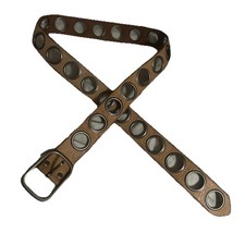 Vintage Y2K Genuine Leather Belt Grommet Mudd