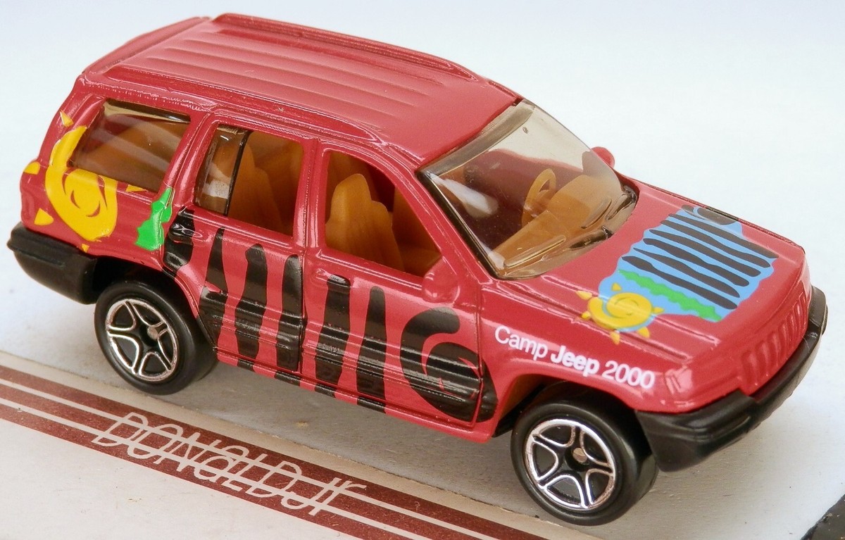 Matchbox 1998-2003 Jeep Grand Cherokee WJ Red SUV CAMP JEEP 1:58