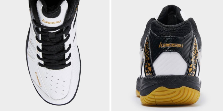 Kawasaki Badminton Shoes Unisex Indoor Sportswear Shoes White Gold