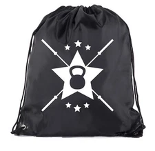 Power Lifting Backpacks, Fitness Drawstring Weightlifting Gym Bags - Emblem