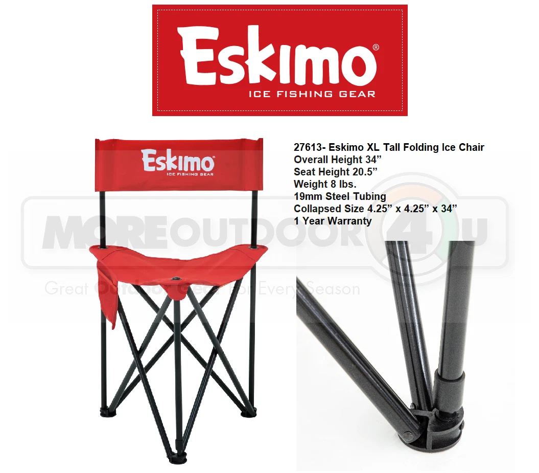 27613 Eskimo XL Tall Folding Ice Fishing Shelter Ice Fisherman Seating  Chair