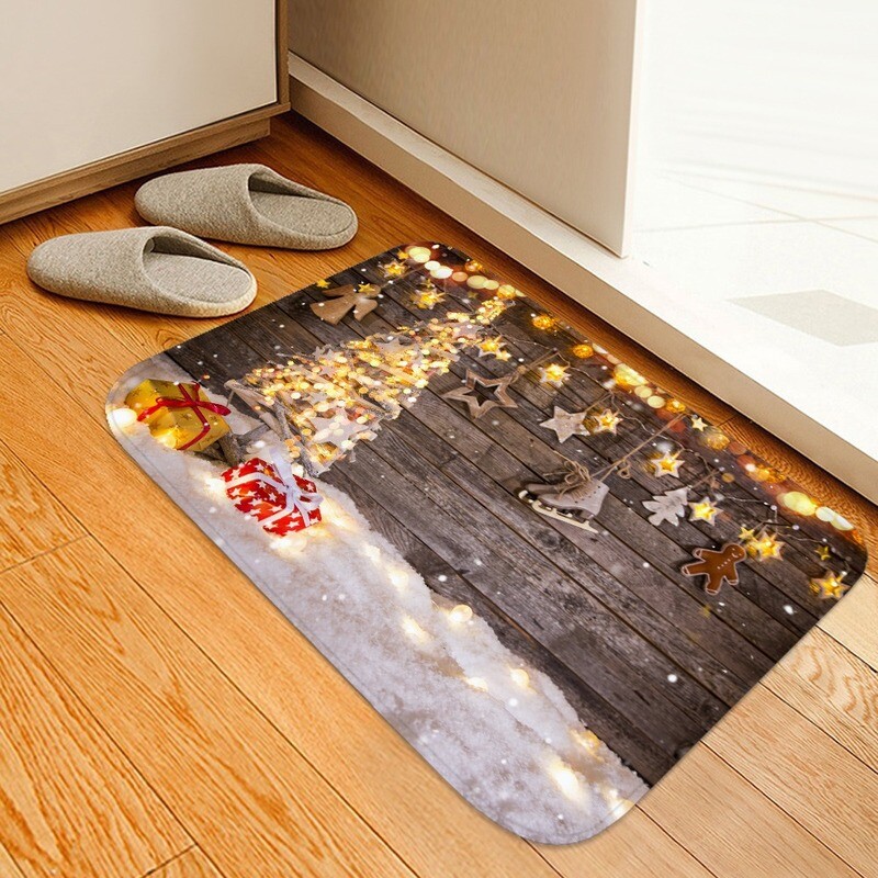 Non-slip Christmas print rug for bedroom, living room, kitchen or car