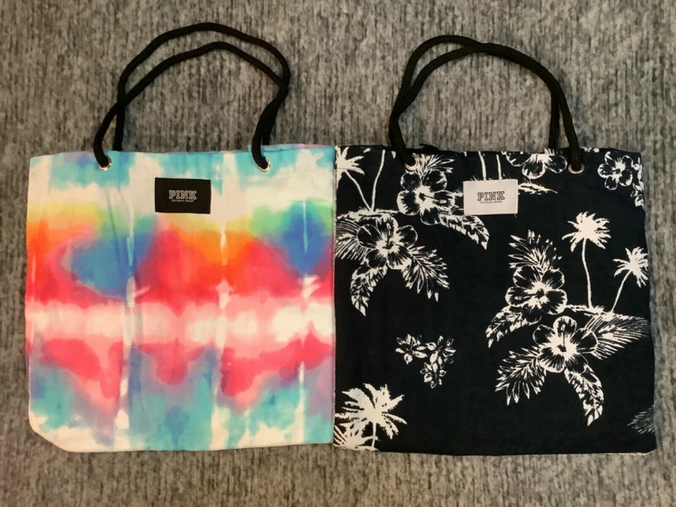 Bolso de Mano Victoria's Secret Rosa Tie Dye Ombre Floral Embalable Toalla de Playa Nuevo en Paquete Foto 2 de 4