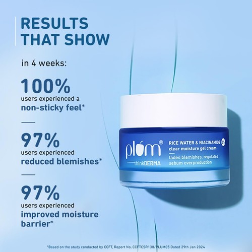 Crema gel superleggera crema idratante prugna 2% niacinamide e acqua di riso per olio viso senza - Foto 5 di 8