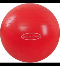BalanceFrom Anti-Burst and Slip Resistant Exercise Ball Yoga 58-65cm, L, Red