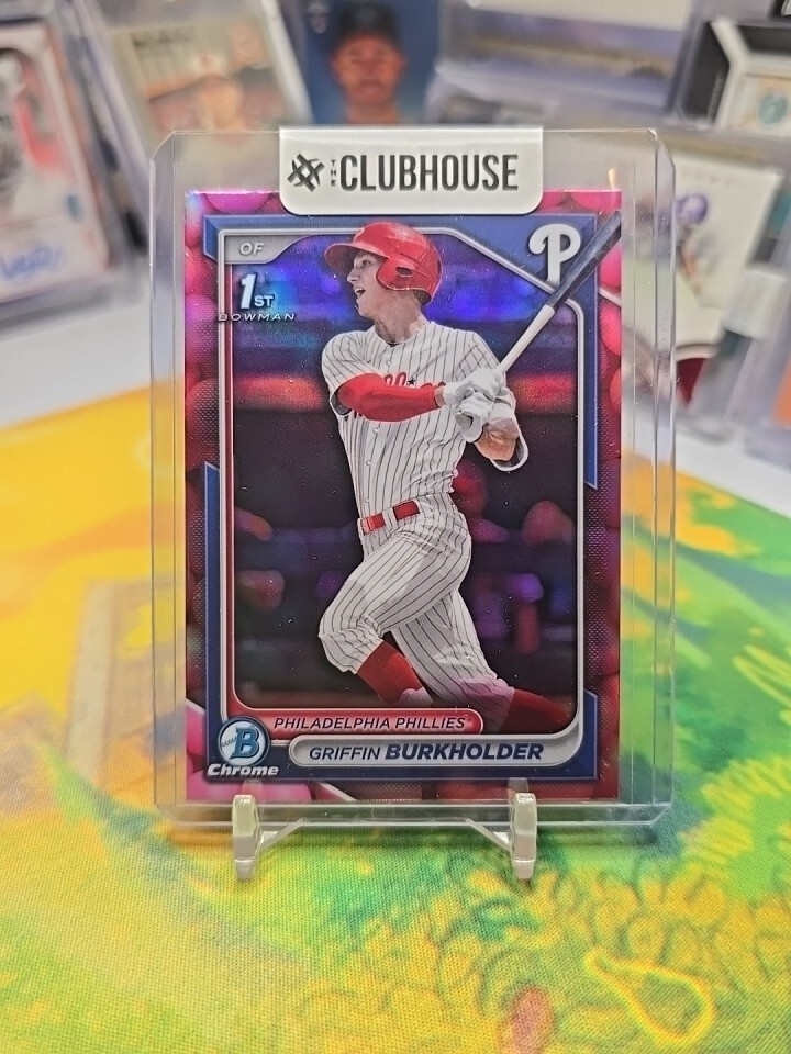 2024 Bowman Draft Griffin Burkholder 1st Chrome Bubble Gum Refractor SSP  BDC-60