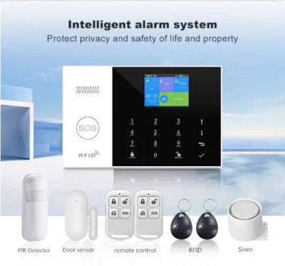 Home Einbrecher Alarm Fernbedienung Sicherheitssystem Wireless GSM-WiFi Tür + Bewegungssensor