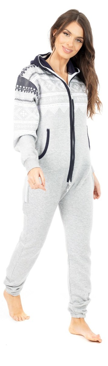 Ashford & Brooks Women's Fleece Zip-Up Hooded Jumpsuit - Super Soft One-Piece Pajama For Winter Lounging