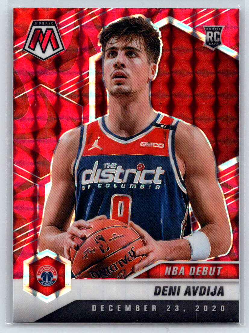 2020-21 Panini Mosaic Deni Avdija #272 Mosaic Reactive Red Washington Wizards