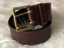 MULBERRY VINTAGE WOMEN'S BROWN GENUINE LEATHER BRASS HARDWARE 2 PIN BELT